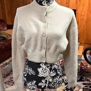 Zara Cream Button-Up Cardigan